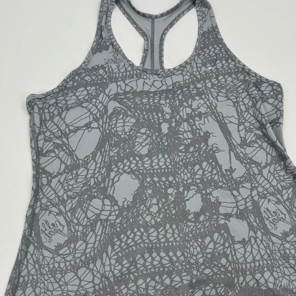 Nike Dri Fit Women's XL Racerback Tank Top Gray Abstract‎ Print 